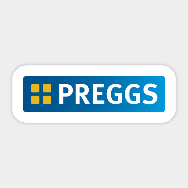 Preggs Pregnancy Greggs The Baker Logo Sticker by Bevatron